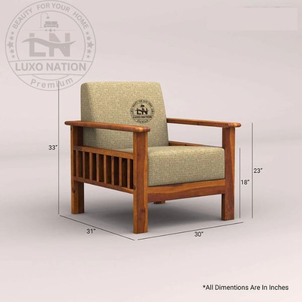 OakElegance Supreme Wooden Sofa Set with Luxurious Seating Look